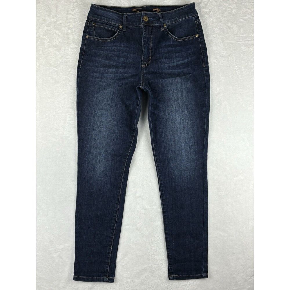 Seven 7 Jeans Womens Blue Tummyless Ultra High‎ Rise Skinny Jeans Size 10